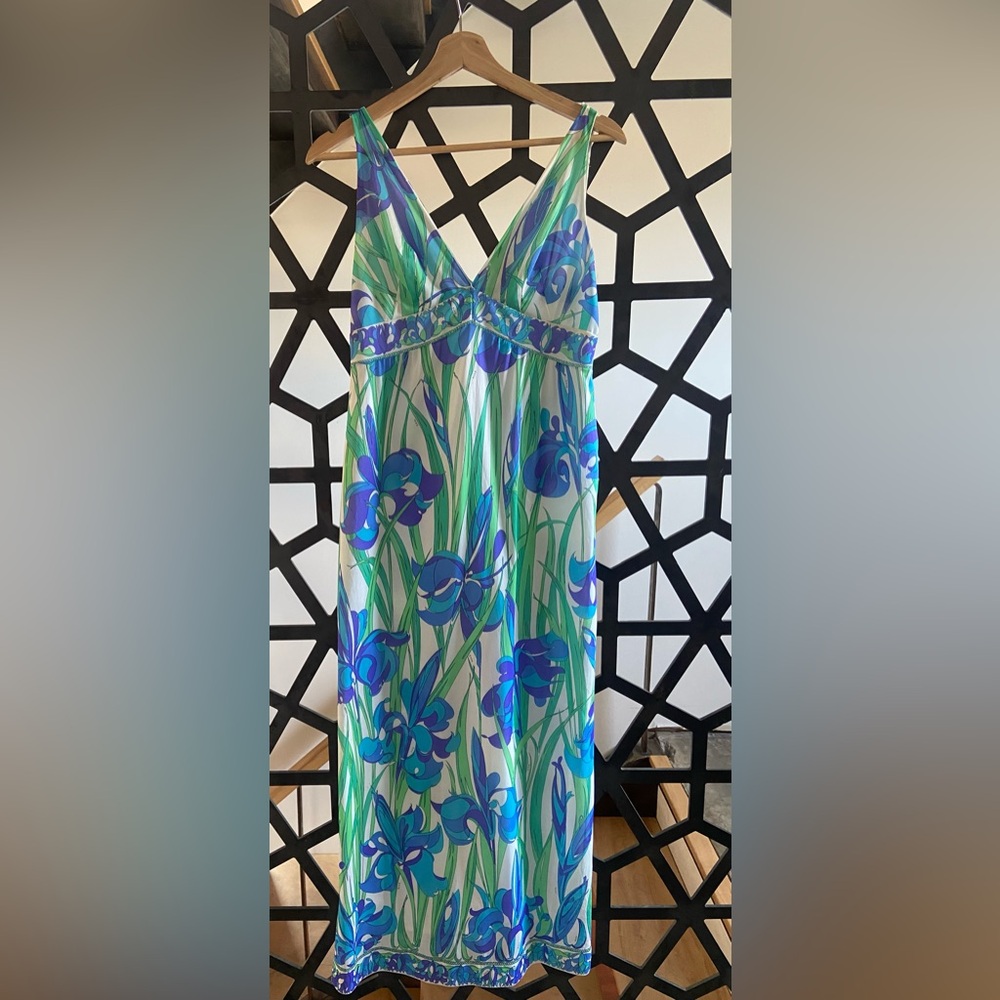 Vintage Emilio Pucci Iris Print Slip Dress.